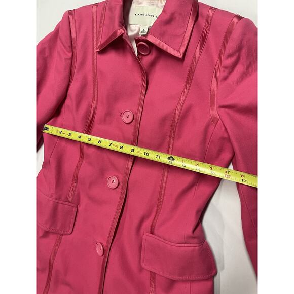 VTG Y2K Banana Republic Pink Trench Coat Womens S Coquette Preppy Chic - Picture 8 of 15